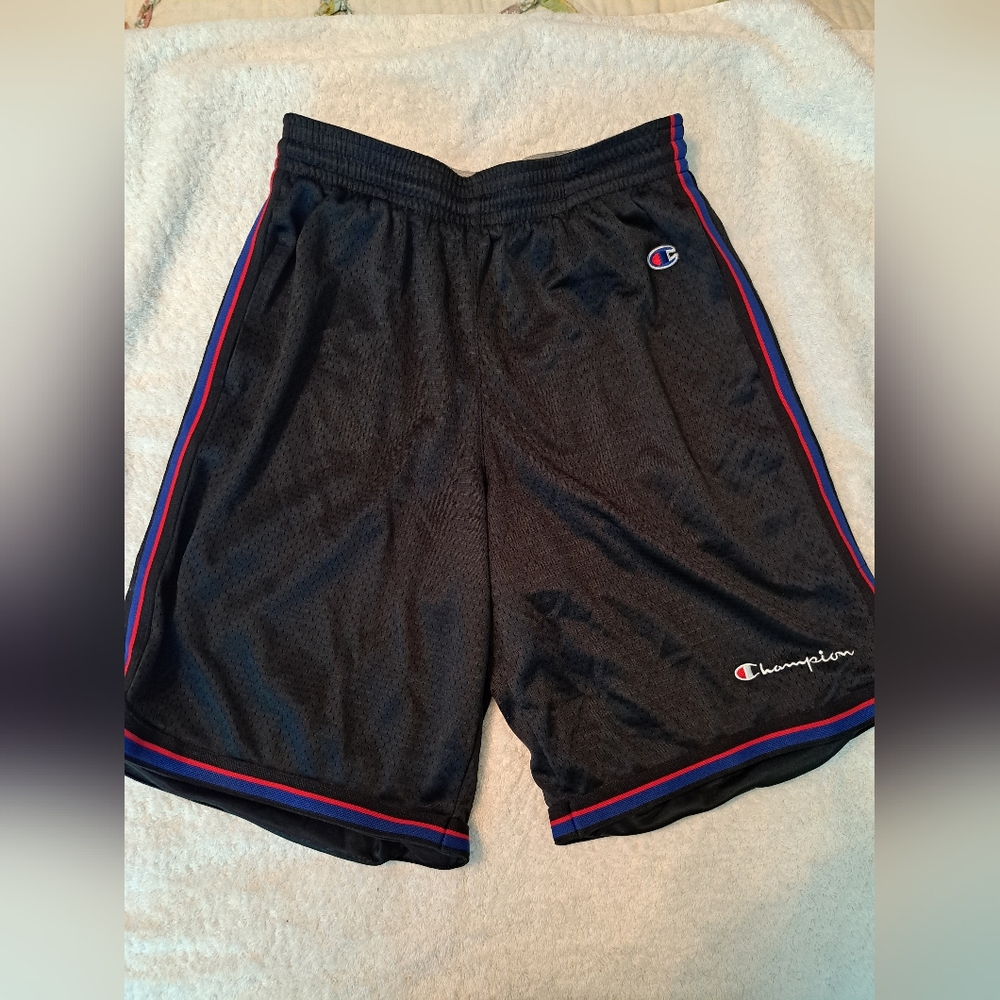 Champion Basketball Shorts - Mens - Black with Red & Blue - Size: S